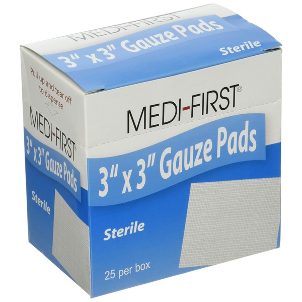 Medique Products 61273 Sterile Gauze Pad, 3-Inch by 3-Inch, 25 Per Box, white
