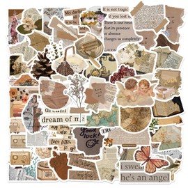 100 Pcs Vintage Retro Stamp Tickets Newspaper Magazine Art Poster Motor Girls Aesthetic Waterprof Vinyl Stickers Sticker for Bottle Laptop Skateboard Luggage Suitcases (100pcs Retro Vintage Art 2)