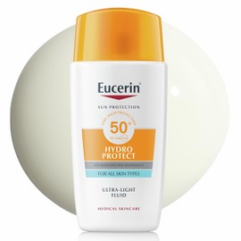 Eucerin Sun Face Hydro Protect Ultra-Light Fluid SPF 50+ 50ml, Facial Sunscreen with Non-Greasy Finish, Fast-Absorbing and Ultra Broad Spectrum Face Sun Cream