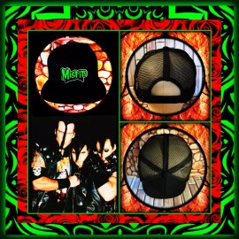 THE MISFITS PATCHED BLACK SNAPBACK TRUCKER HAT