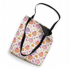 Pink Pumpkins, Fall Leaves, Plaid, Autumn Season Decoration Tote Bag