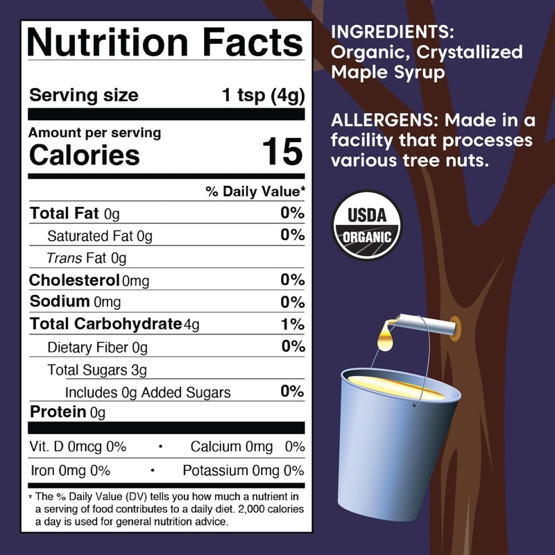 Wilderness Poets, Organic Maple Sugar Crystals (8 Ounce - 227g)