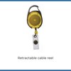 PCL Media ltd Yellow Retractable Badge Reel with Carabiner Clip