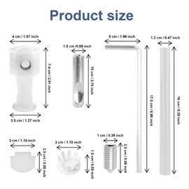 Toilet Fixing Kit, Universal Fixing Screw Set for Wall-Mounted Toilet Toilet Accessories, Wall Hanging Toilet Fixing Kit with Wrench (White)