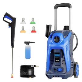 Electric Pressure Washer 1360 PSI 1.4 GPM, 20FT Reinforced Hose, 15FT Cord, Soap Dispenser, 4 Quick-Connect Tips for Home, Deck, Fence Washing