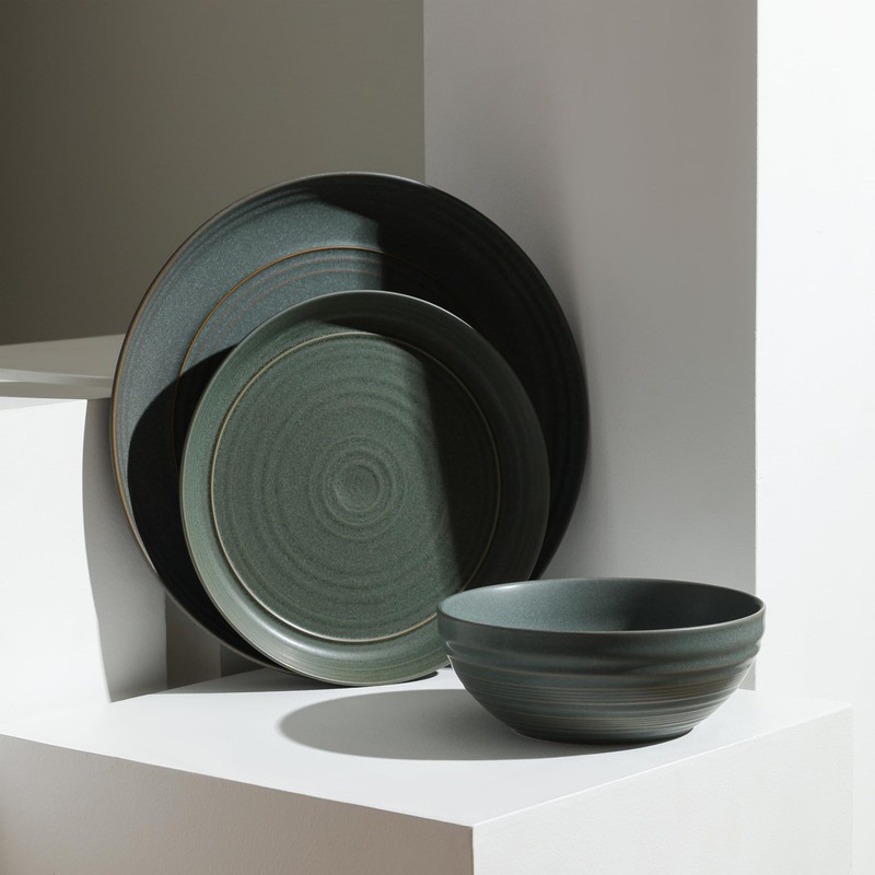 Stone Lain Elio 4-Piece Dinner Plate Set Stoneware, Green