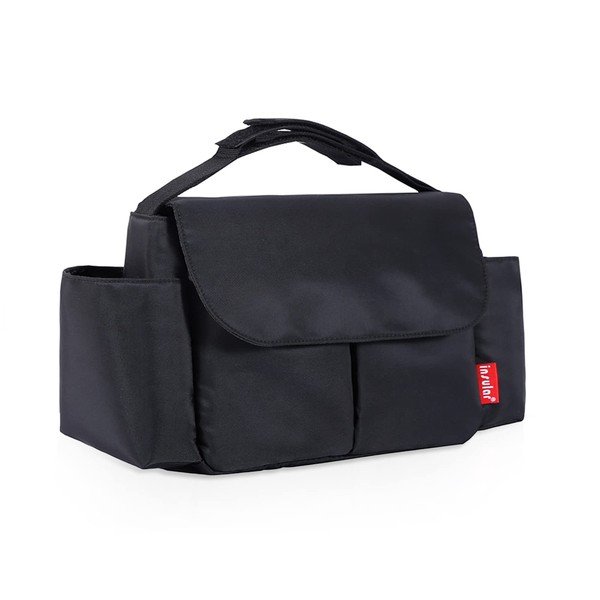 SONARIN Waterproof Pram Buggy Bag Organiser,Multifunctional Large Baby Stroller Organizer Bag Pushchair Storage Bag with Cup Holders,Universal Fit All Buggy Models(Black)