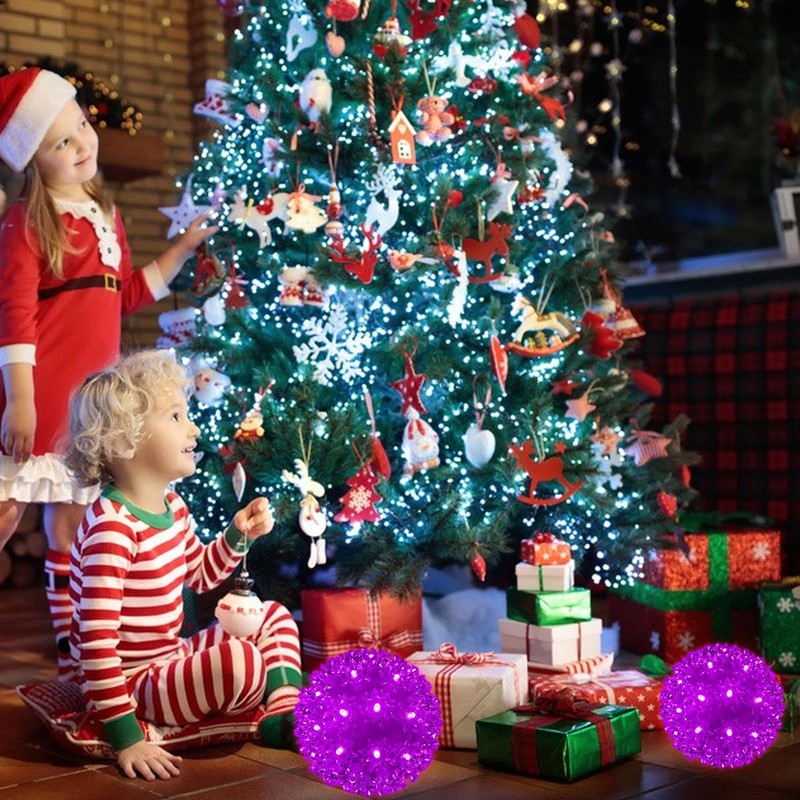 Christmas Lights Ball 5.5" Outdoor Hanging Sphere Lights 50 LED