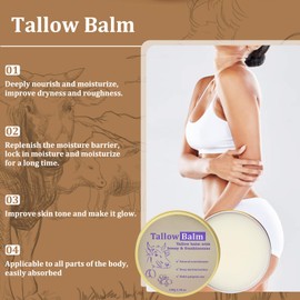 Tallow and Honey Balm with Frankineense - Beef Tallow Skin Care Balm for Dry Skin - Tallow Face Cream for Face and Body - Beef Tallow Moisturiser - Tallow Honey Balm for Soothing, Moisturizing