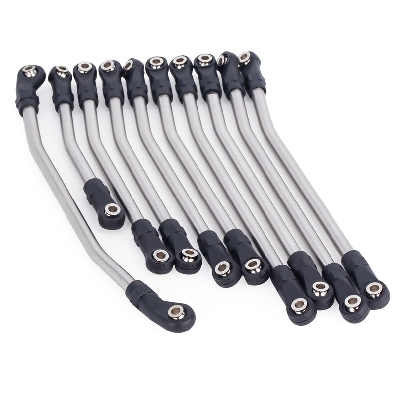 10Pcs Stainless Steel Link Rod Linkage 313mm Wheelbase for Axial