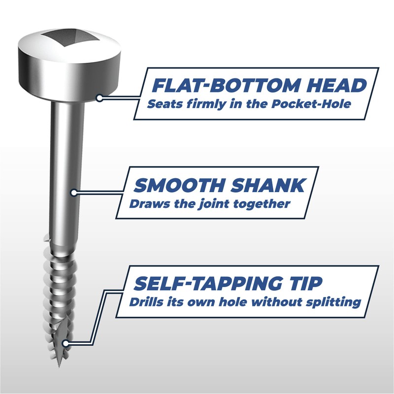 Kreg SPS-C1-500 Zinc Pocket Screws, 1-Inch, #7 Coarse Thread, Pan
