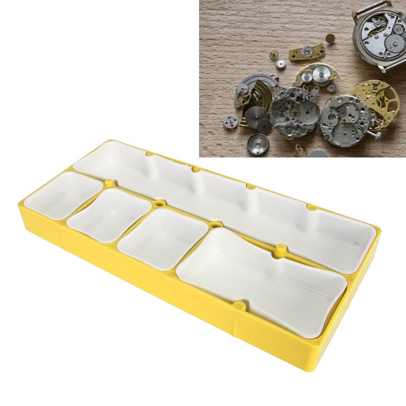 Watch Parts Storage Box Stackable 5 Compartments Acrylic Rubber Watch