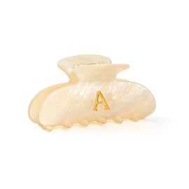 Acrylic Hair Clips Claws Initial Hair Clips Claws for Women Glitter Gold Initial Letter Pattern In Gold letter Shape Hair Clip For Thick Hair Hair clips for styling (A）