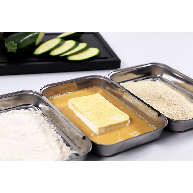 APS Breading Station, 3-Piece Professional Breading Set Consisting of 3