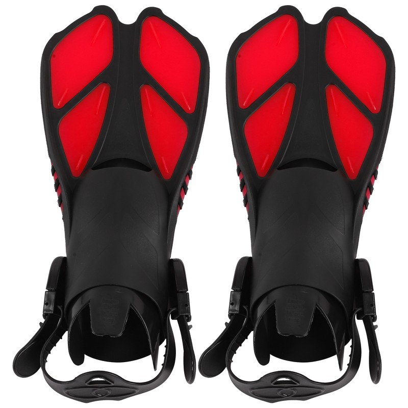 1 Pair Adjustable Swim Fins Soft TPR Open Heel Long