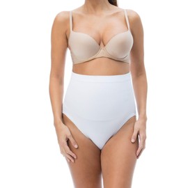 RelaxMaternity 5202 - Supportive Figure-Shaping Postnatal Briefs - 4 Support Rods - Buttoned, White
