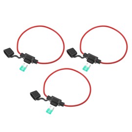 X AUTOHAUX 3 Set DC 12V 16 Gauge Car in Line ATC Blade Style Inline Mini Fuse Holder with 30A Mini Fuse
