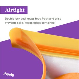 (re) zip 5-Piece Stand-Up Reusable Bag Kit | BPA-Free, Food Grade, Leakproof, Freezer and Dishwasher Safe, Quart (1), 2-Cup (2), Snack (2), Aqua