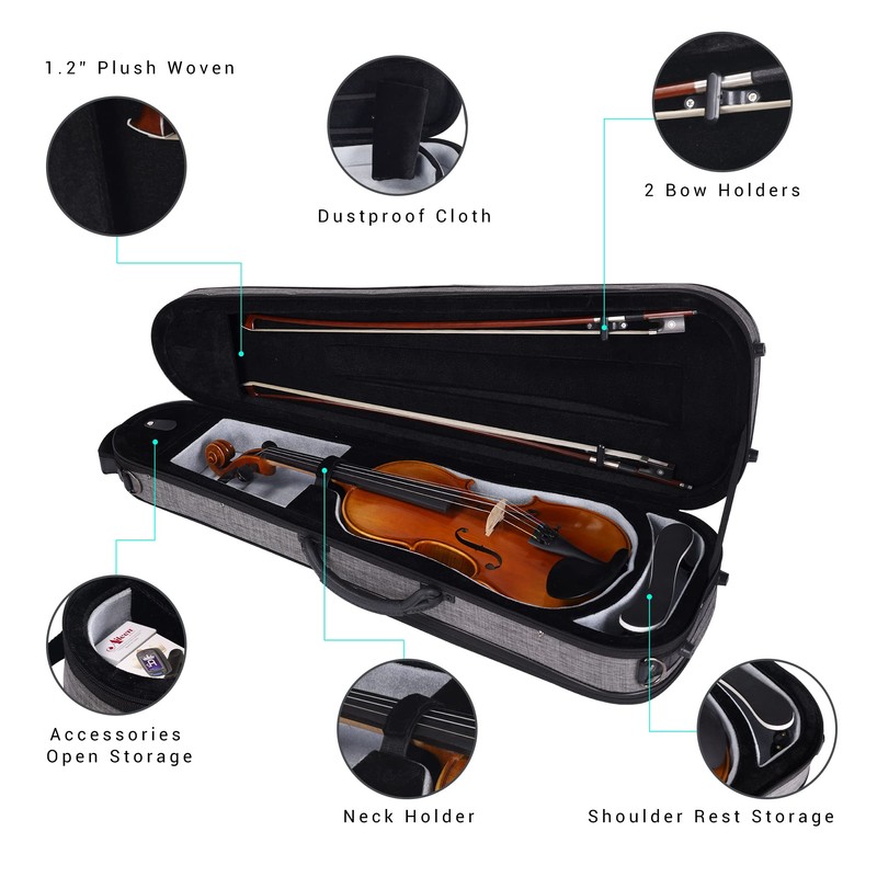 Aileen CSV502 Basic Professional 4/4 Full Size Violin Case Triangular