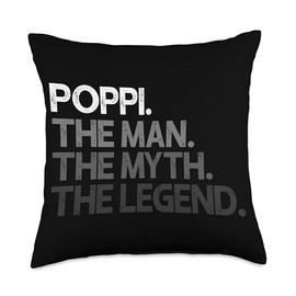 Poppi Man The Myth Legend Throw Pillow