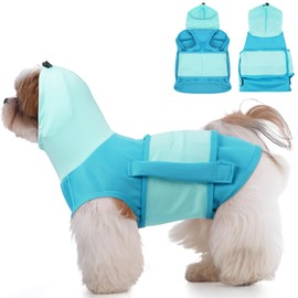 DENTRUN Dog Jumper with Soothing Hood and Ear Protection, Calming Vest for Dogs, Anti-Stress Dog Jacket, Dog Anxiety Calming Jacket, Thunder, Fireworks, Labrador, Beagle, Blue
