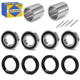 GOLKNHA 2 Set Front Suspension/Axle Wheel Bearings Seals Kit with Spacer Collar & Pin Cotter for Kawasaki Mule 2510/3000/3010/4000/4010