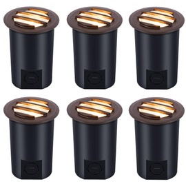 [6 Pack]CLOUDY BAY 9W Low Voltage Landscape Lights,LED Well Lights,Grated Top,12V-24V Waterproof Outdoor,2700K/3000K/3500K/4000K/5000K In Ground Lights for Fence Pathway Deck,Bronze