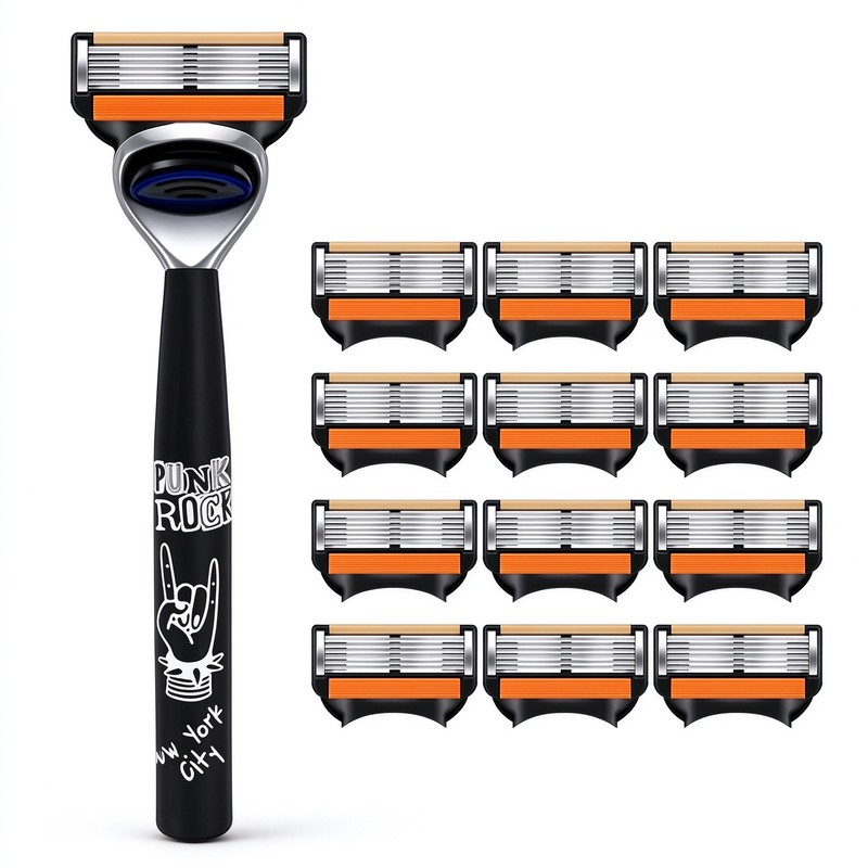 6-Layer Stainless Steel Razor Blades for Men – Replaceable Cutter