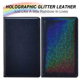 Server Books for Waitress - Glitter Leather Waiter Book Server Wallet with Zipper Pocket, Cute Waitress Book&Waitstaff Organizer with Money Pocket Fit Server Apron (Glitter Black)