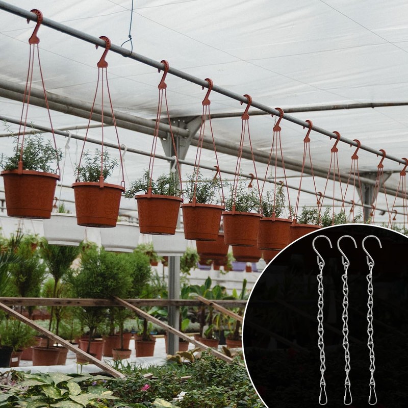 Thyonta 12PCS Metal Hook Chain Adjustable Birdcage Planter Hanging Chain