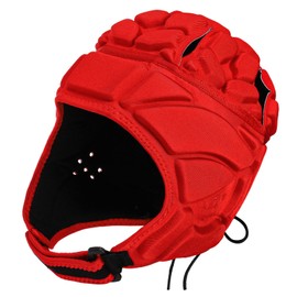 ZENFUN Rugby Helmet, Soft Padded Headguards Shell, Red Foam Cotton Protective Football Headgear, Scrum Cap for Youth, Adult, Large Size