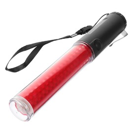 TOPPERFUN Traffic Wand, LED Traffic Control Night Wands Red and Green Safety Light Wands Air Marshaling Signal Wands A