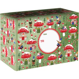 Jillson & Roberts Medium Christmas Mailing Gift Boxes, Gnomes (24 Count)