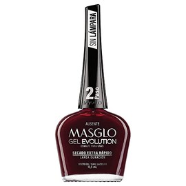 MASGLO GEL EVOLUTION Nail Polish Gel Effect, No UV/Led Lamp Required, Duration up to 12 day, 1 peice color AUSENTE - Effecto Gel sin necesidad de lampara UV/Led, hasta 12 dias