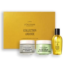 L'OCCITANE - Almond (Amande Sublime) Body Care Trio Giftset with Scrub, Shower Oil & Body Cream - Soothing and firming - Made in France