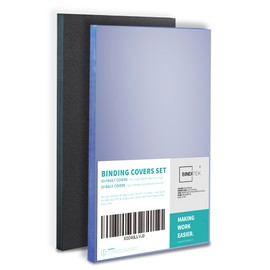 Binditek 100 Pack Binding Covers and Backs Set, 8.5 x 14 Inches, 50 Clear PVC (8Mil), 50 Sand-Textured Polycovers (12Mil), Legal Size