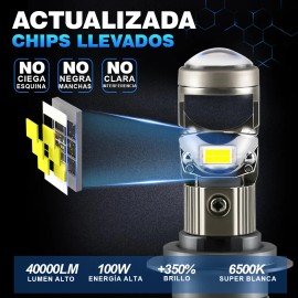 Par Coche Led Faro Lupa Proyector Focos H7 Altoy Bajo Canbus