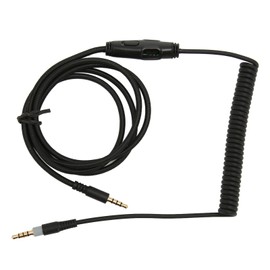 Coiled Headphone Cable Replacement Headset Sound Cord with Volume Key for Kingston HyperX Cloud Mix Cloud Alpha