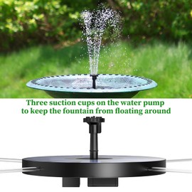 AISITIN 2.5W Solar Fountain Pump, Solar Fountain for Bird Bath with 6 Nozzles, 6.7" Solar Powered Water Pump for Garden, Ponds, Pool, Fish Tank, Aquarium and Outdoor