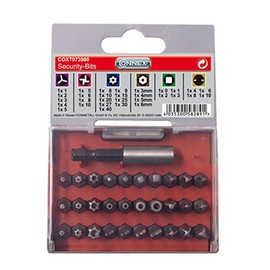 Connex COXT973980 Security Screwdriver Bit Set with Magnetic Holder, Multi-Colour