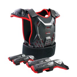 StarknightMT Kids Dirt Bike Gear - Youth Motorcycle Gear Riding Protective Motocross Armor Suit Chest Protector for Boys Girls Biking Cycling Skating Off-Road,Red