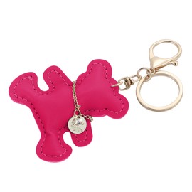Tonecraft Bear Key Holder, Simple, Orthodox, Bag Charm, Popular, Stylish, Cute, Bear, PU Leather, Squishy, hotpink