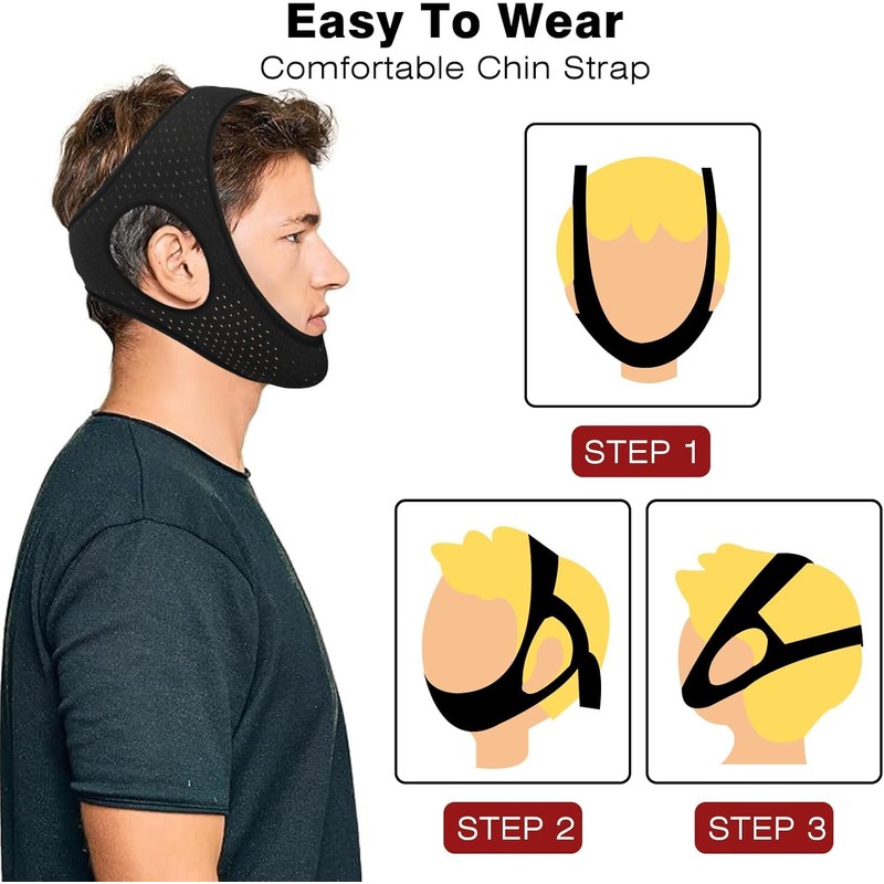 Zhenghebuy Airflow Jaw Strap,Jaw Strap for Sleeping,Reusable Face Strap, Snoring