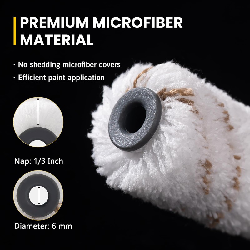 Microfiber Paint Roller Set, Mister Rui Small Paint Roller 4