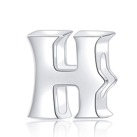 SOUKISS Abalorio de Alfabeto de Plata de Ley 925 auténtica con Letra Inicial A-Z para Regalos de Navidad para Madres