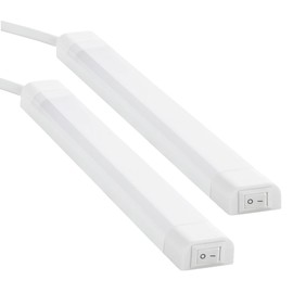 SEBSON LED Under-Unit Light Kitchen 30 cm - Set of 2 - 4000 K Neutral White LED Light Strip with Plug and Switch 230 V, Indirect Lighting, Cabinet Lighting 24 x 13 x 300 mm