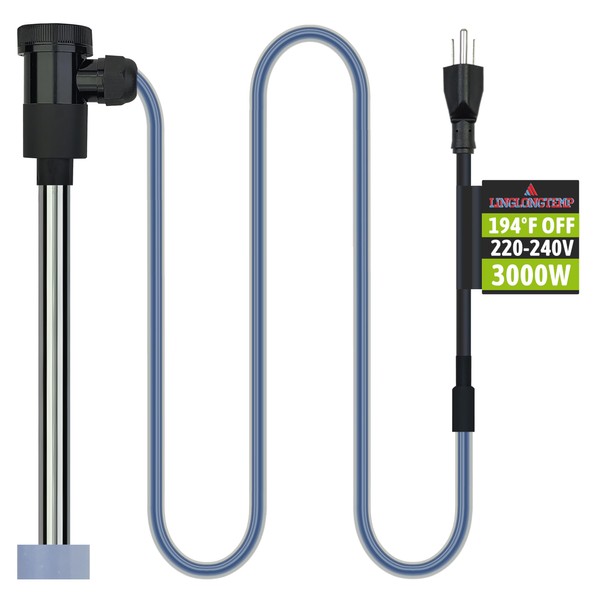 LINGLONGTEMP 240V 3000W Submersible Immersion Water Heater for Pool &