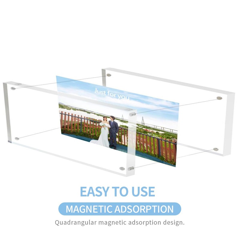 Sezanrpt 2x6 Acrylic Pictures Frames, Transparent 2 Sided Ticket Frame