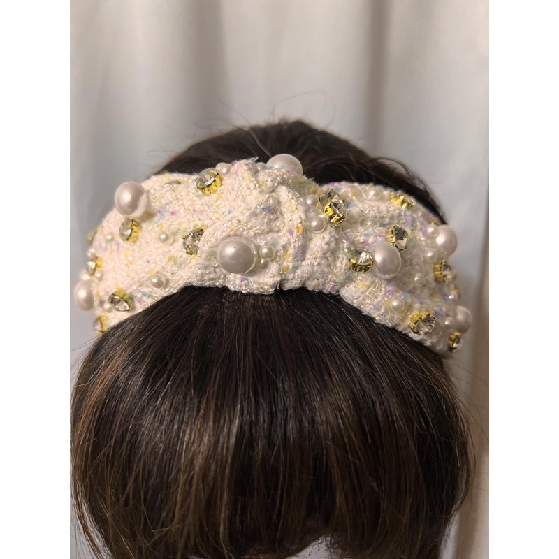 Pearl and Rhinestone Headband (Pink)