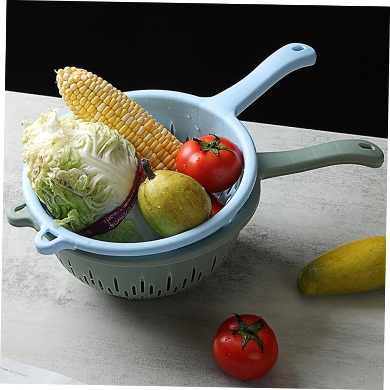 SOLUSTRE Plastic Colander Strainer Handle 4pcs Kitchen Utensils for Fruit